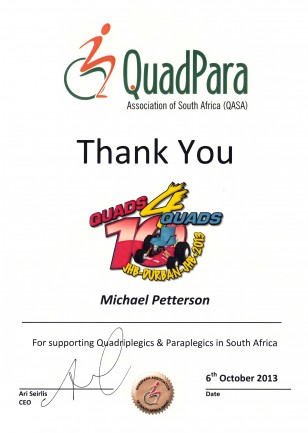 Thank You Certificate QuadPara